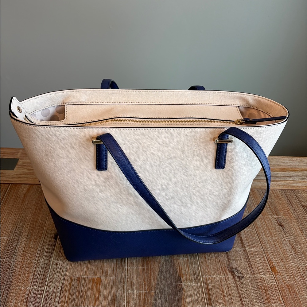 Kate Spade Navy and Cream Tote and Wallet Set - Picture 3 of 16